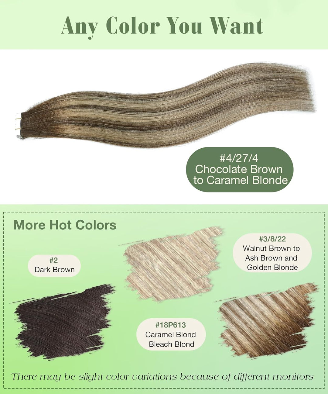 SURNEL Tape in Echthaarverlängerungen Braun Balayage Farbe 4-27-4 Mittelbraun Verblassen zu Honigblo