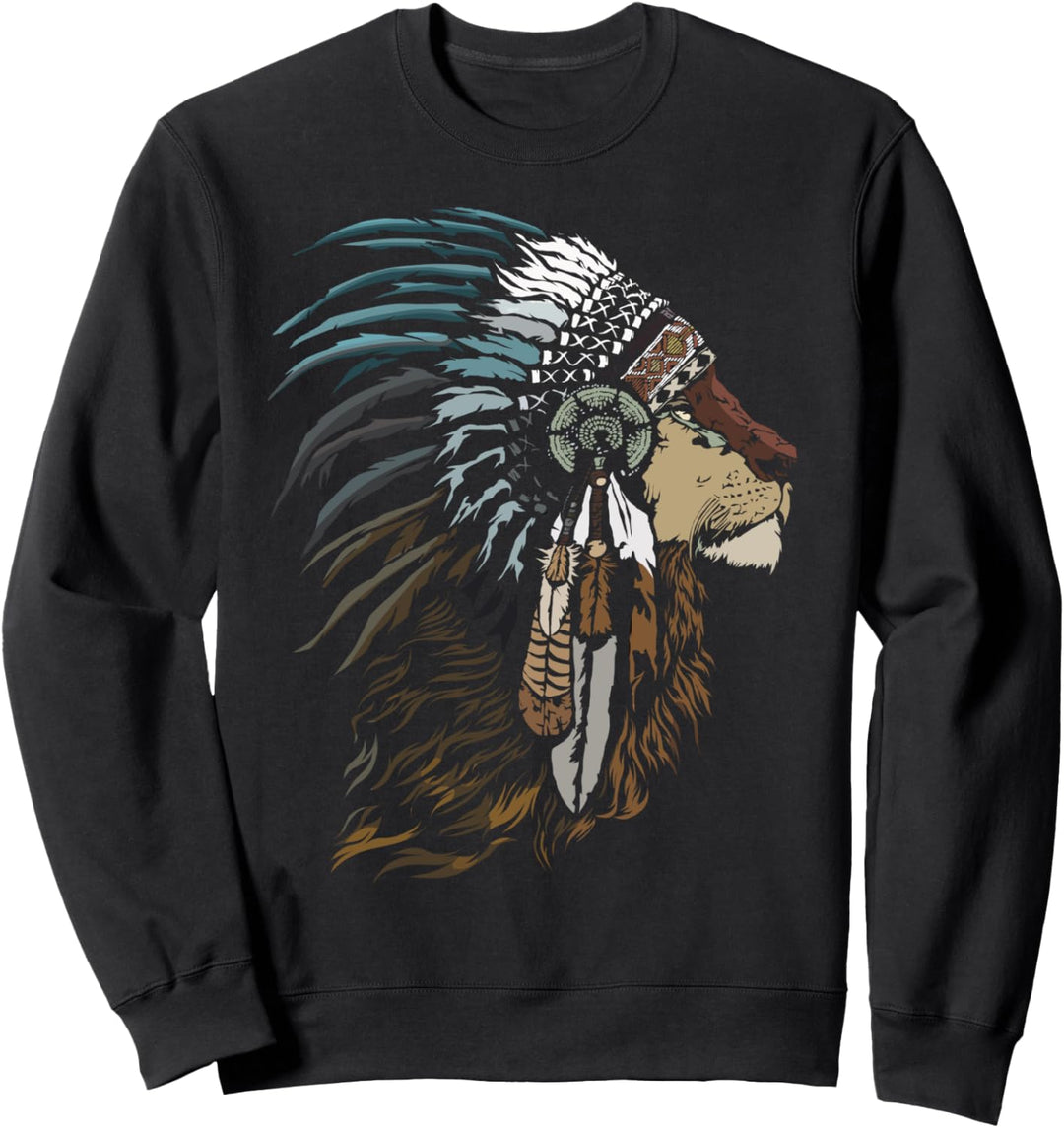 Lion Spirit Totem Indianer Indianer Sweatshirt