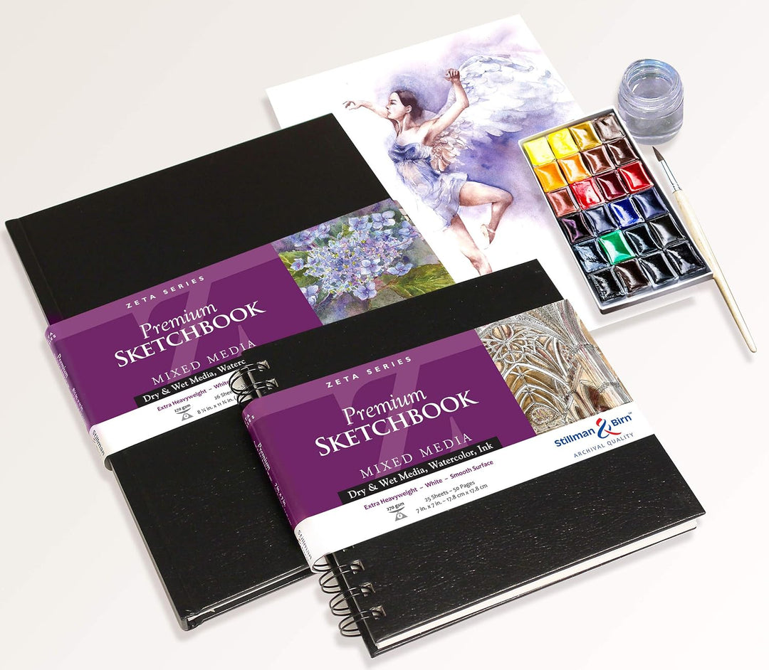Stillman &amp; Birn Zeta Series Spiralgebundenes Skizzenbuch, 17,8 x 17,8 cm, 270 g/m² (extra schwer), w