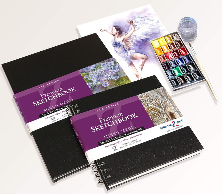 Stillman &amp; Birn Zeta Series Spiralgebundenes Skizzenbuch, 17,8 x 17,8 cm, 270 g/m² (extra schwer), w