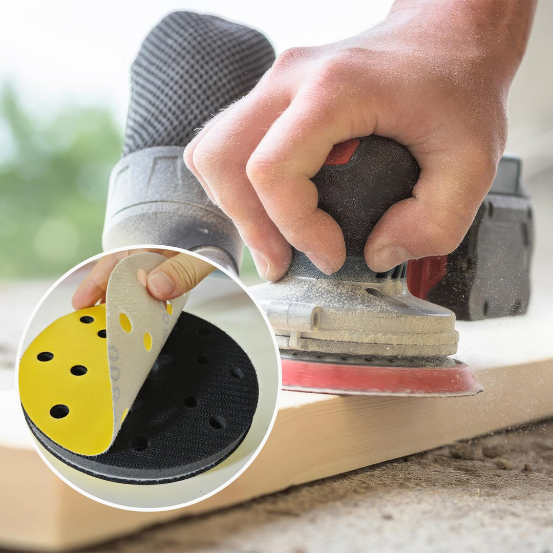 GZKTY 50 Stück Schleifpapier 150mm Rund Klett - Profi Körnung 180 Schleifscheiben -15 Loch für Exzen