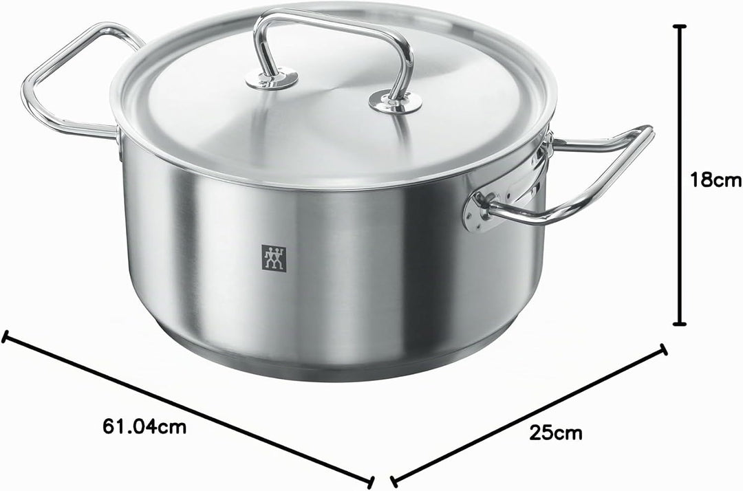ZWILLING Twin Classic Bratentopf mit Deckel, 24 cm, 4,5 L, Induktionsgeeignet, Edelstahl, 24 cm