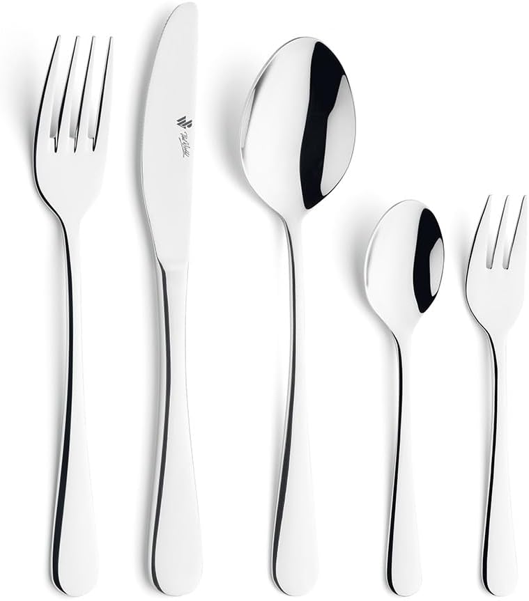 PW Paul Wirths Rhodos 82 Besteck Set für 12 Personen, Edelstahl rostfrei, poliert & spülmaschinenfes