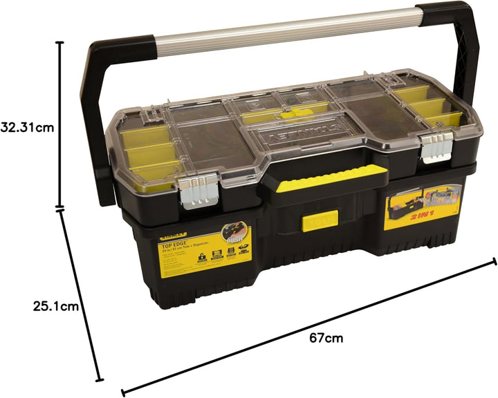 Stanley Werkzeugtrage 2-in-1 Set (67 x 32 x 25 cm, mit Organizeraufsatz, beide Einheiten getrennt ve