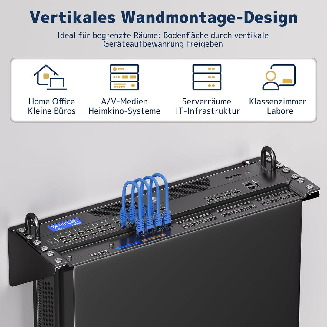 3HE 19 Zoll Wandhalterung Rack, Vertikale &amp; Untertisch Montage, Stahl Server Rack Halter für Netzwer
