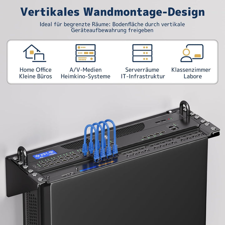 3HE 19 Zoll Wandhalterung Rack, Vertikale &amp; Untertisch Montage, Stahl Server Rack Halter für Netzwer