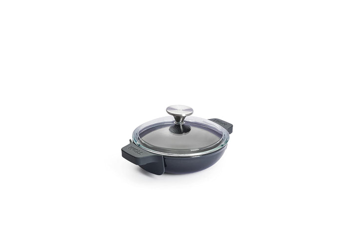 Woll Iron Servierpfanne mit Deckel und Silikongriffen - Induktiv -, Ø 18 cm, 5,5 cm hoch - Geeignet