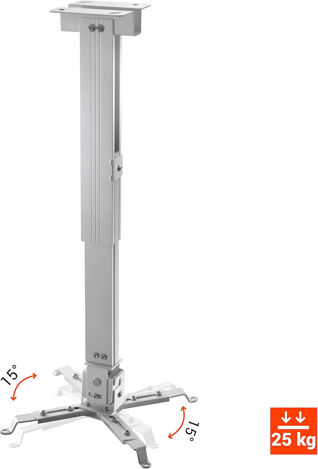 celexon universal Beamer-Decken-Halterung MultiCel4070W weiss | neigbarer, schwenkbarer & höhenverst