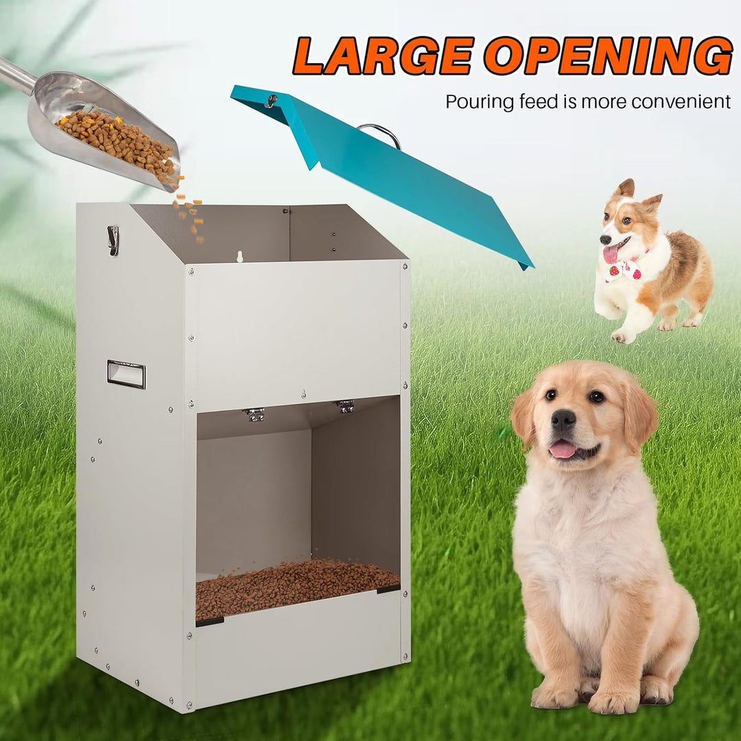 Svauoumu Futterautomat für Hunde - Fassungsvermögen 22 kg, mit Deckel Zum Schutz des Futters, Nageti