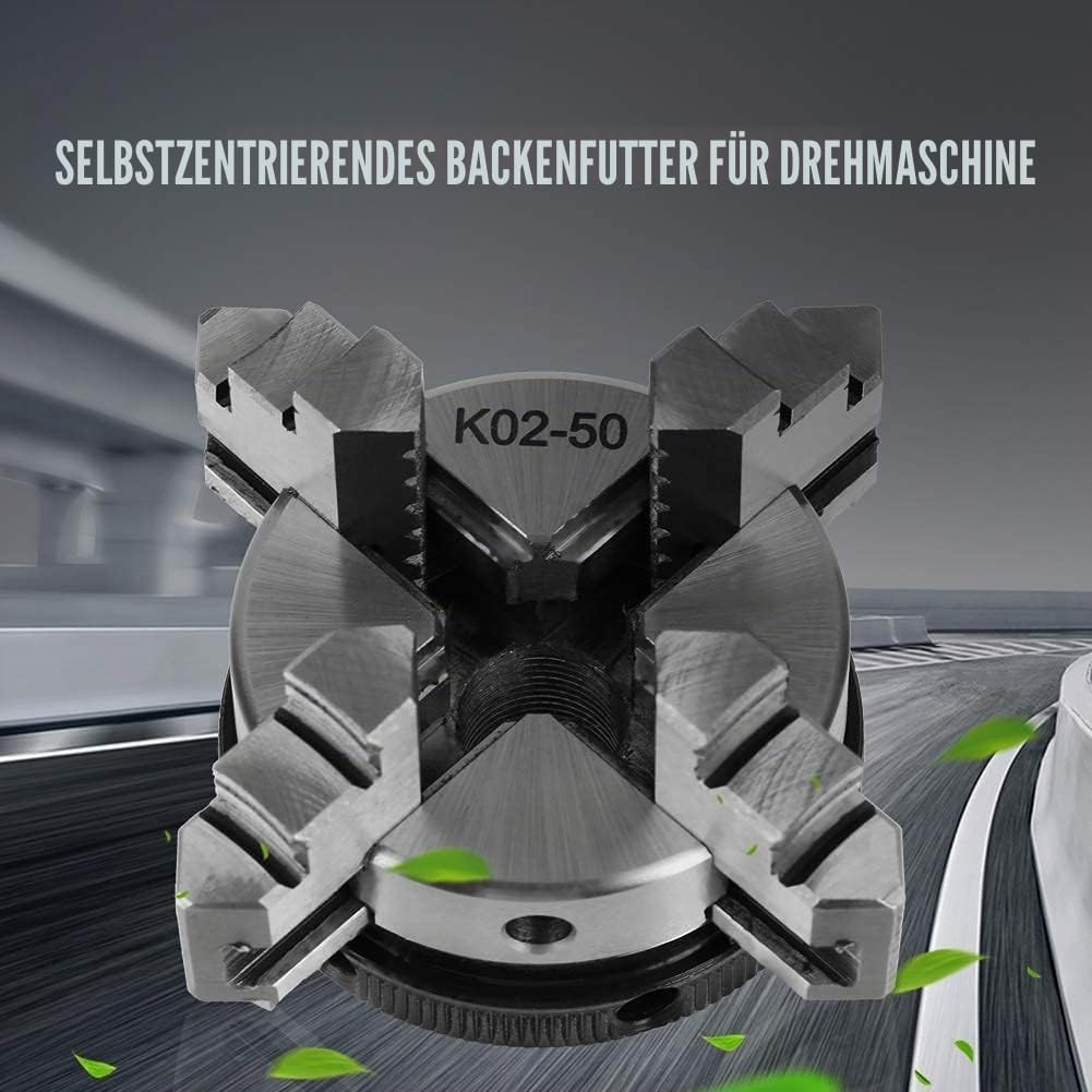 50mm Mini 4 Backen Reversible Selbstzentrierende M14 Gewindefahrmaschine Drehfutter K02-50 mit 2 Stc