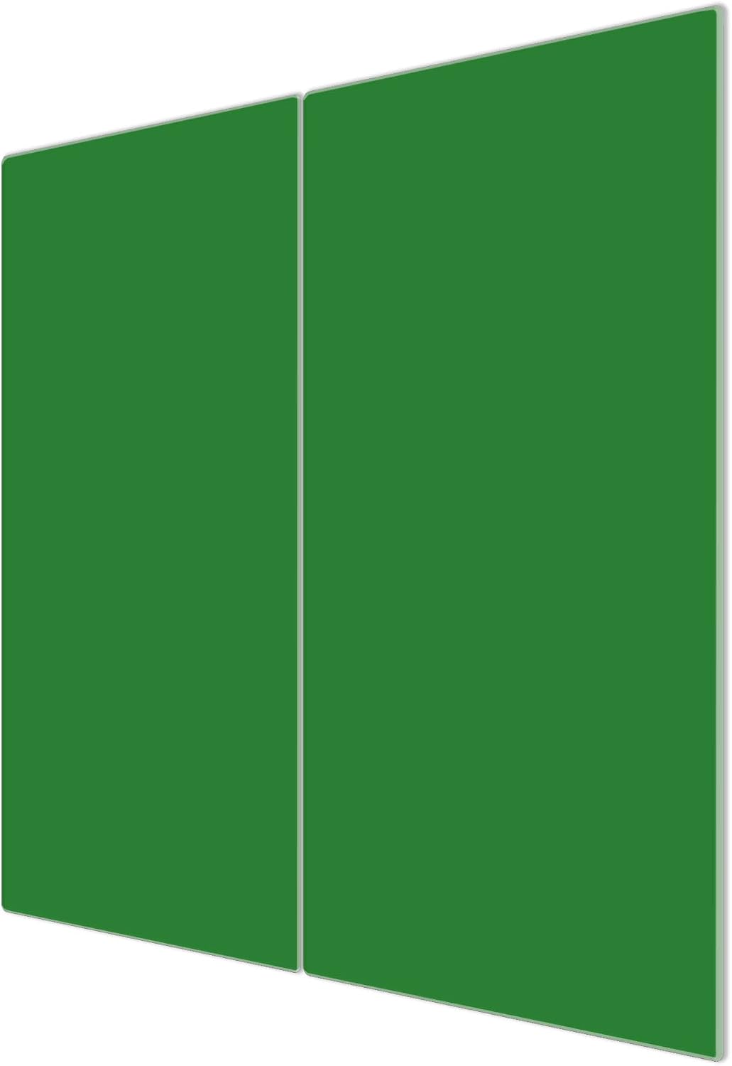 banjado® Herdabdeckplatte Glas 2-teilig je 30x52 cm/Schneidebrett Herdabdeckung mit Motiv Grün/Herda