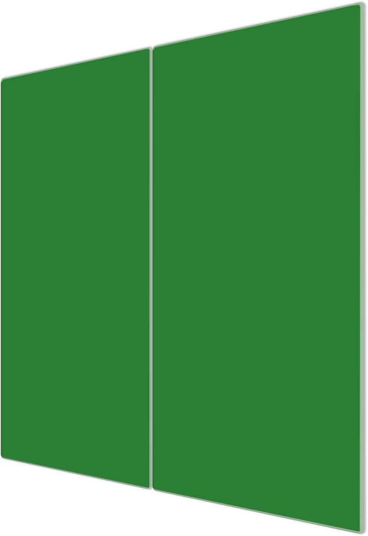 banjado® Herdabdeckplatte Glas 2-teilig je 30x52 cm/Schneidebrett Herdabdeckung mit Motiv Grün/Herda