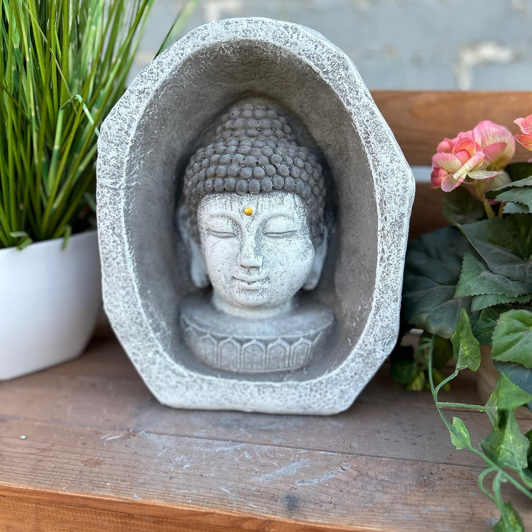 stoneandstyle Steinfigur Meditationsstein Shiva Kopf frostfest wetterfest Steinguss