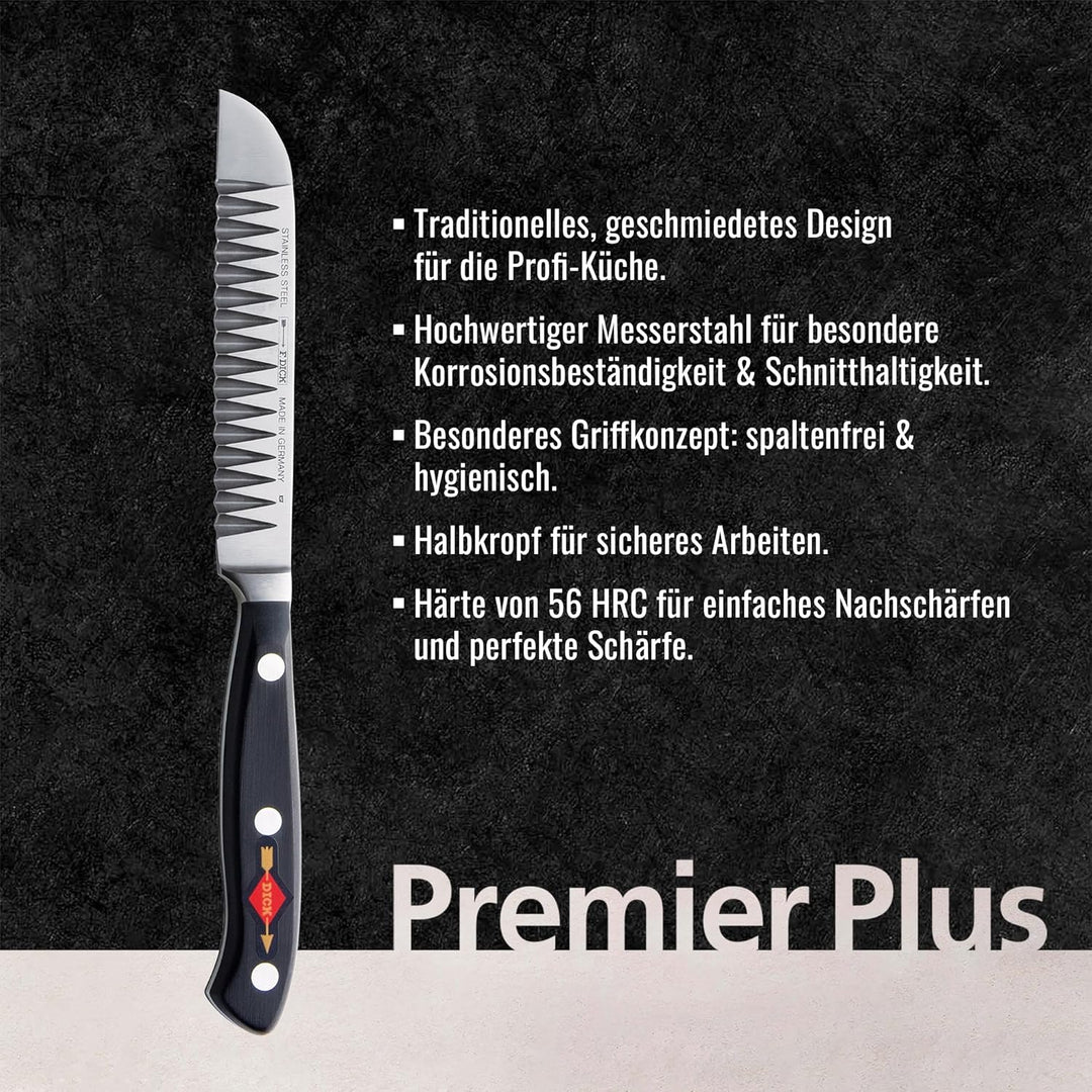 F. DICK Buntschneidemesser, Premier Plus (Messer mit Klinge 10 cm, X50CrMoV15 Stahl, nichtrostend, 5