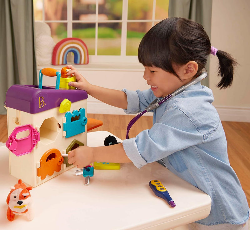 B. toys Tierarztkoffer für Kinder mit Kuscheltieren, Stethoskop, Spritze und mehr – Arztkoffer Tiera