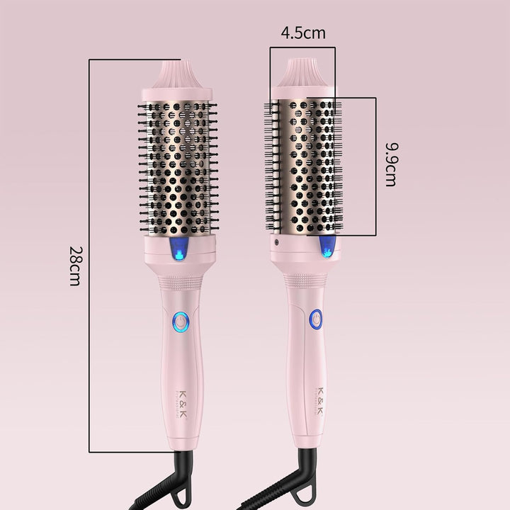 K&K Thermobürste Keratin Thermal Brush Protect Beheiztes Fass Heisse Haarbürste, Ionisch Glatt Schei