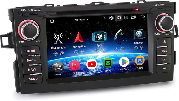 ERISIN 7 Zoll 8-Kern 4GB RAM+64GB ROM Android 14 Autoradio Bluetooth GPS Navigation für Toyota Auris