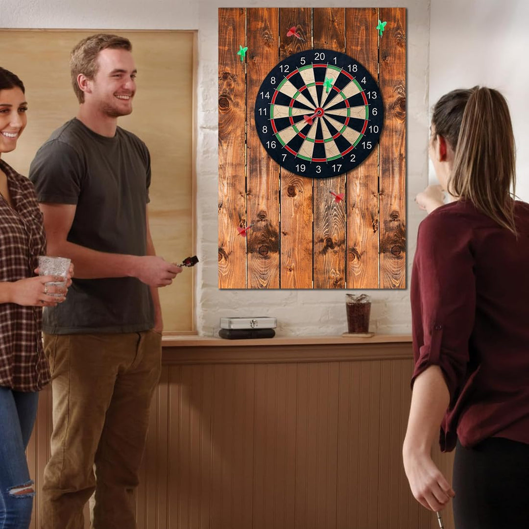 RANJIMA Holzmaserung Dartscheibe Wandschutz, Filz Dartboard-Wandschutz für Dartscheiben Selbstkleben