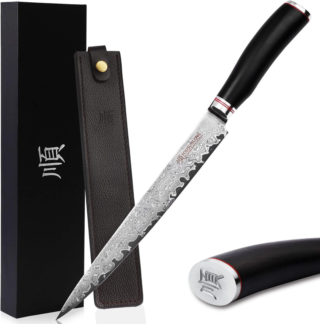 YOUSUNLONG Fleischmesser Filetiermesser Pro Sashimi-Messer 255mm - Rechtshänder - Japanischer VG10-D