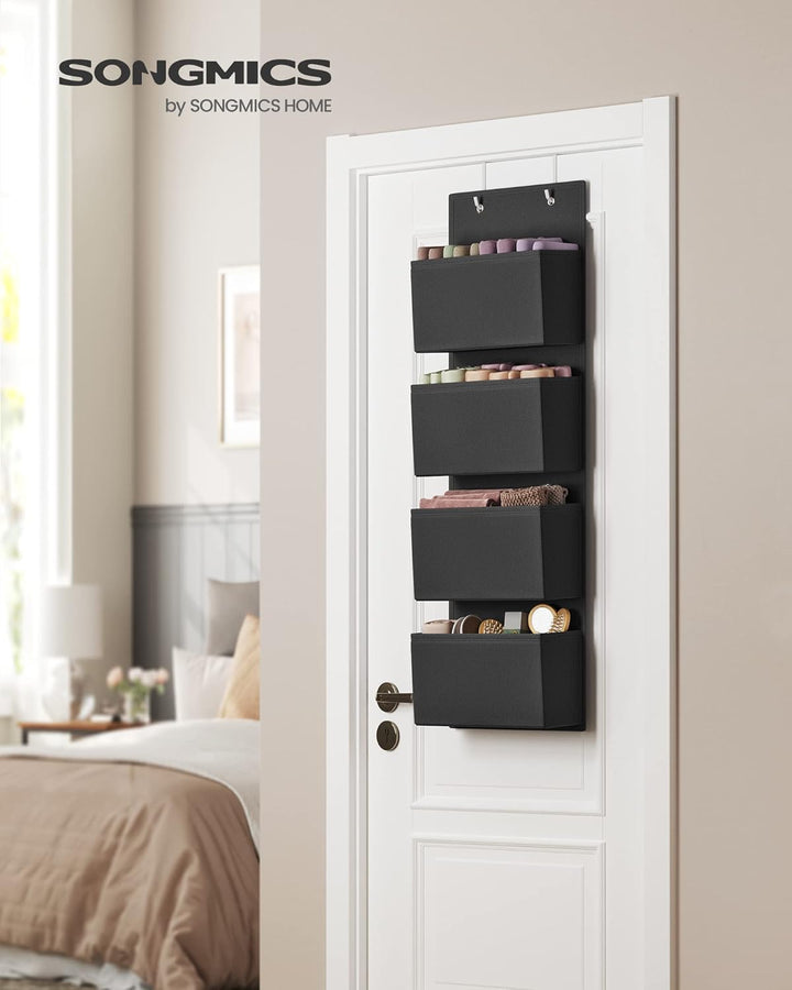 SONGMICS Hängeorganizer mit 4 Taschen, Hängeregal, Kleiderschrank-Organizer, Hängeaufbewahrung, Tür-