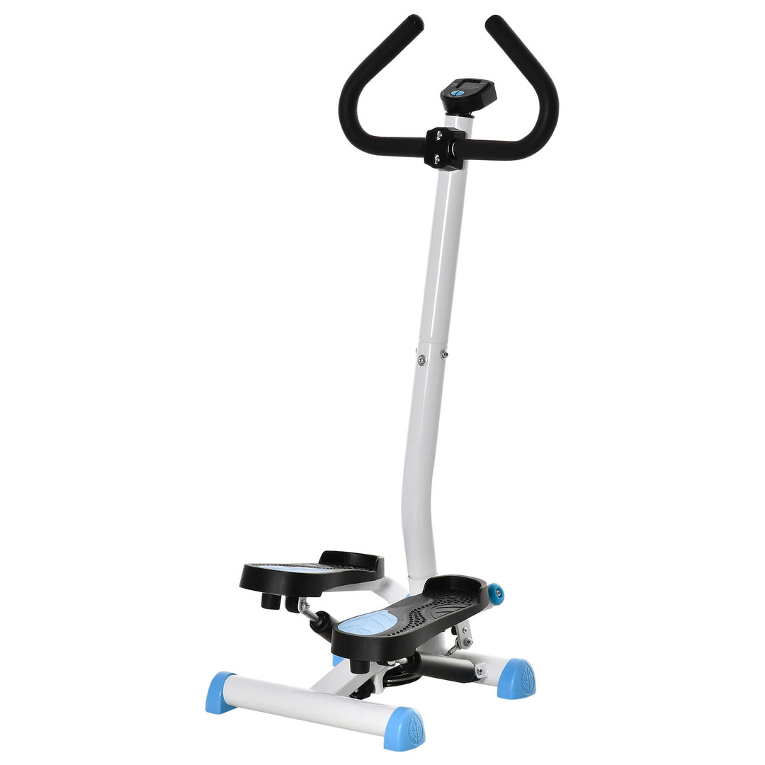 HOMCOM Stepper Fitness Swing Stepper mit LCD-Schirm und Handgriff Hometrainer für Zuhause bis 100 kg