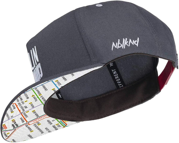 Nebelkind Snapback-Cap-Herren Damen Berlin Netzplan Grau, Einheitsgrösse onesize, Grössenverstellbar