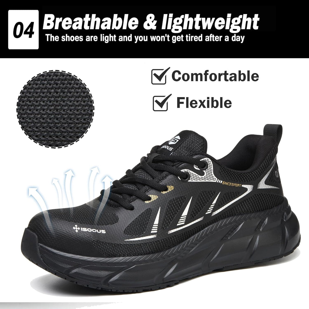 ISOOUS Arbeitsschuhe Herren Sicherheitsschuhe Damen Stahlkappenschuhe | Schutzschuhe mit Stahlkappe,