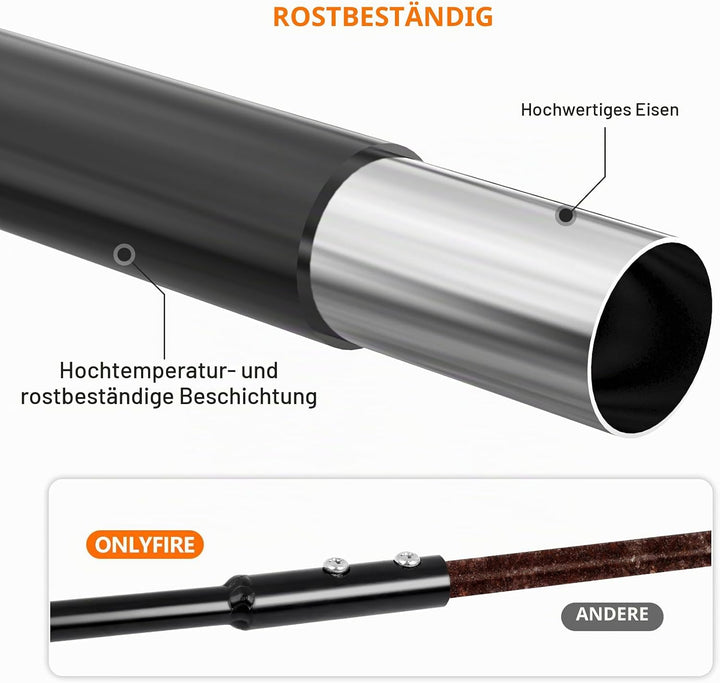Onlyfire 91,5 cm Stahl Kamin Feuerhaken Holzkohle Schürhaken