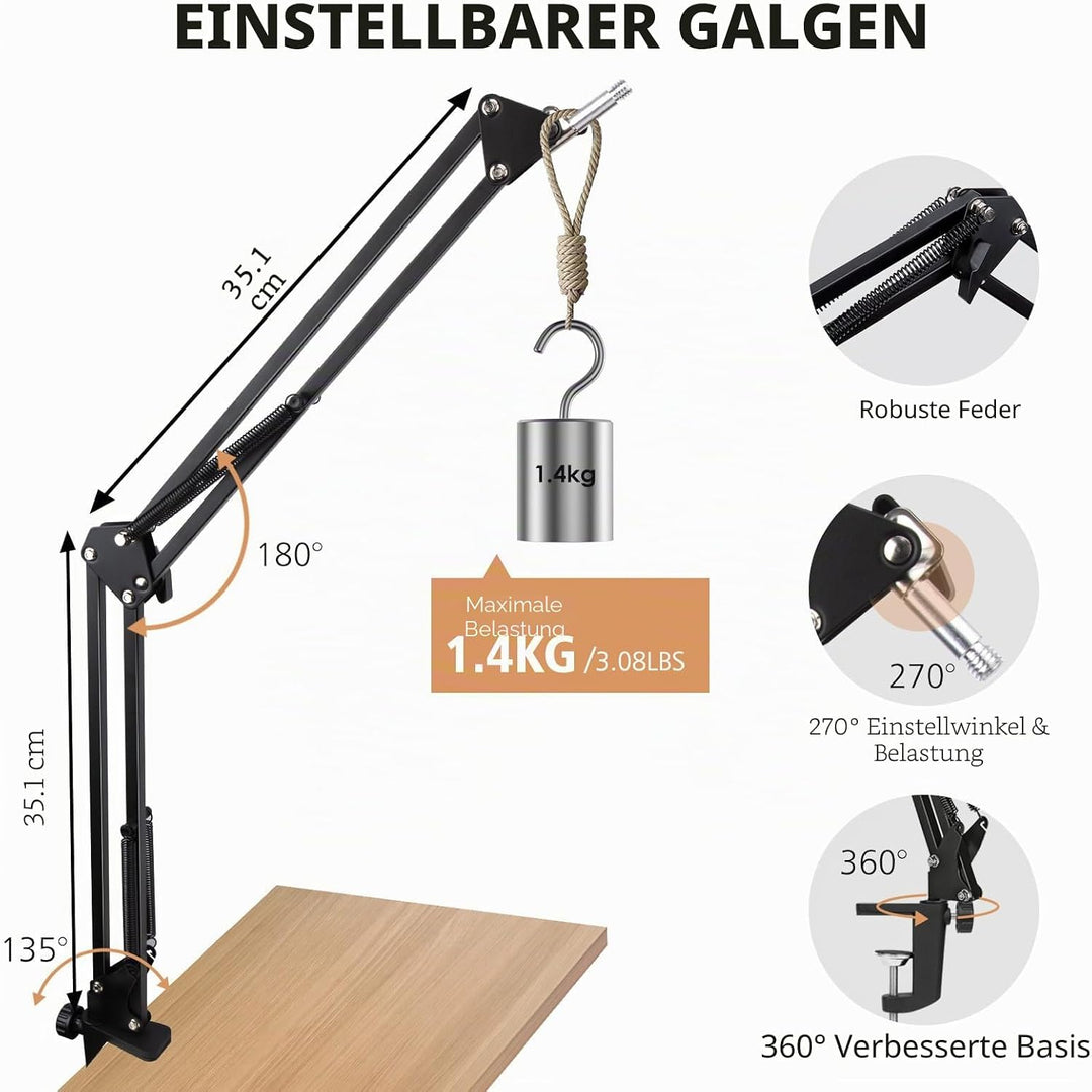 SUNMON für Fifine AM8 XLR Mikrofon Arm, Universeller Mikrofonarm Tisch für Fifine K688 PodMic Boom A