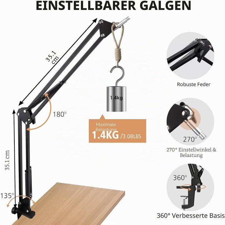 SUNMON für Fifine AM8 XLR Mikrofon Arm, Universeller Mikrofonarm Tisch für Fifine K688 PodMic Boom A