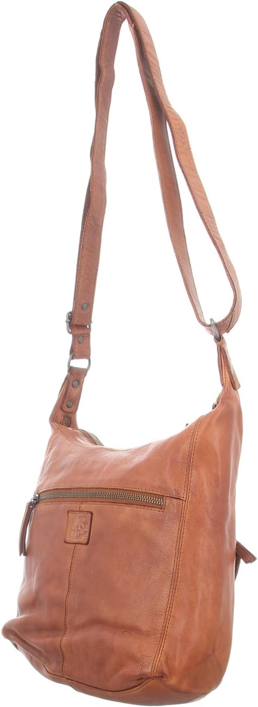 Bear Design Damen Tasche Ledertasche Umhängetasche Schultertasche Cognac