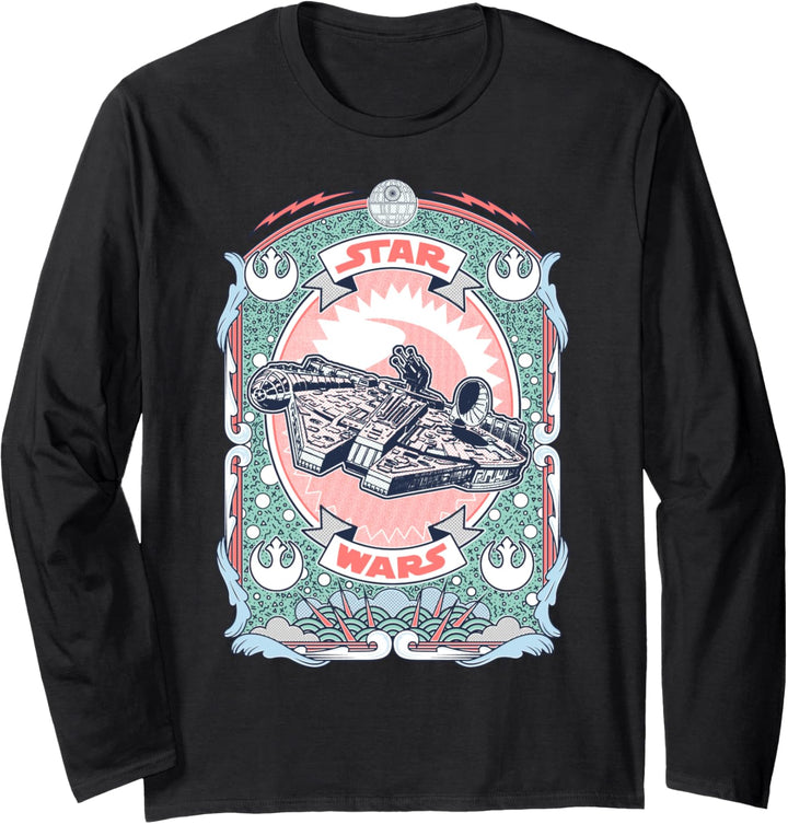 Star Wars Arcade Style Millennium Falcon Poster Langarmshirt