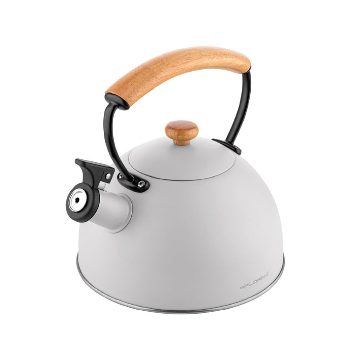 Florina Wooden Wasserkessel Induktion, Flötenkessel, Alle Herdarten, 2,3 L, Edelstahl Teekessel, Hol