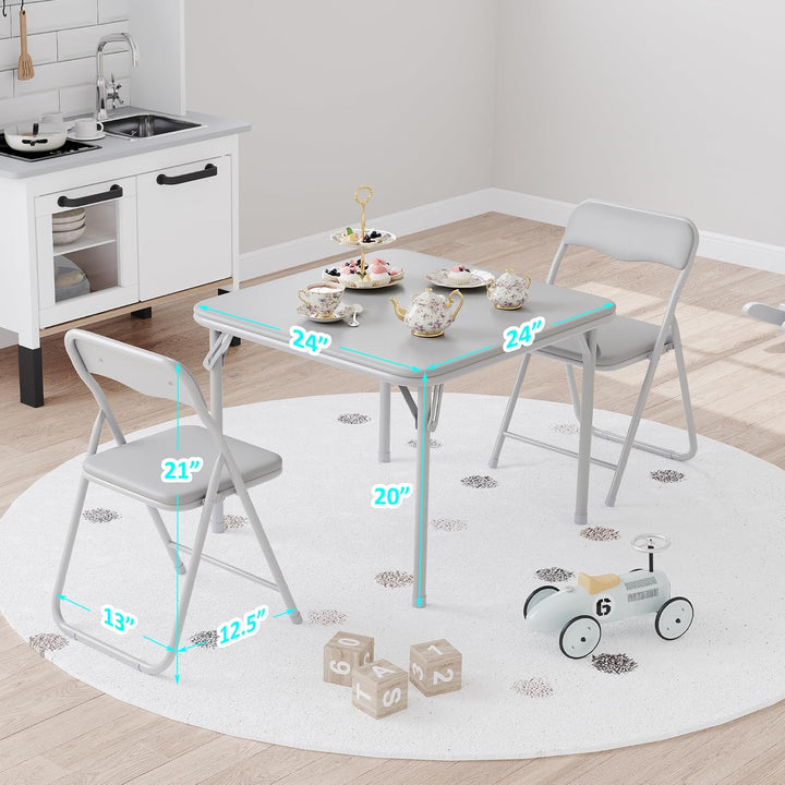 GarveeHome Klapptisch-Set mit 2 Klappstühlen, Portabel & Platzsparend, Stabiler Metallrahmen für Woh