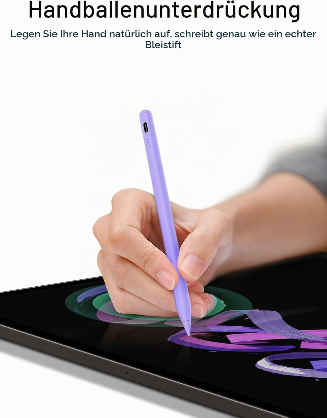 KEEPRO Stift für ipad 2018-2025, Schnellladefunktion Palm-Ablehnung Pencil für iPad A16/11/10/9/8/7/