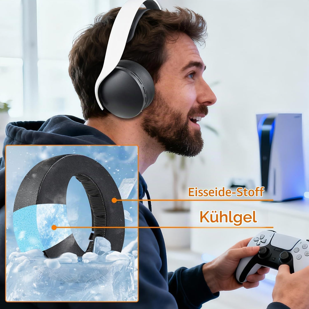 SOULWIT Kühlgel Ersatz Polster Ohrpolster für Sony PS 5 Puls PS5 3D Wireless Headset, Ersatzpolster