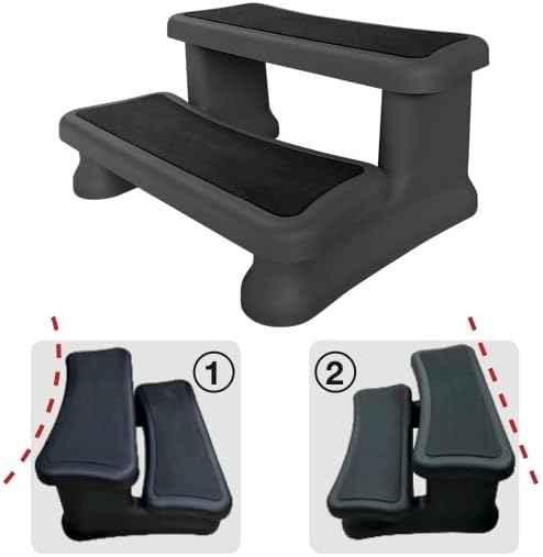 CANADIAN SPA CO. Universaltreppe für Whirlpool, 2 Stufen, 40 x 72 x 52 cm, Einstiegshilfe Pool, ruts