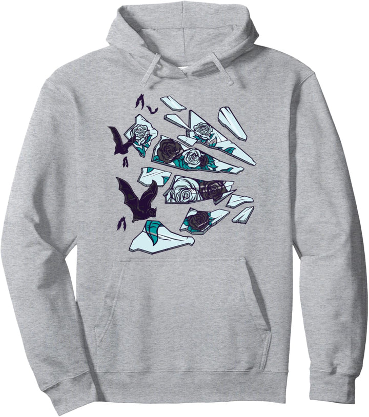 Rosen und Fledermäuse dunkel Pullover Hoodie