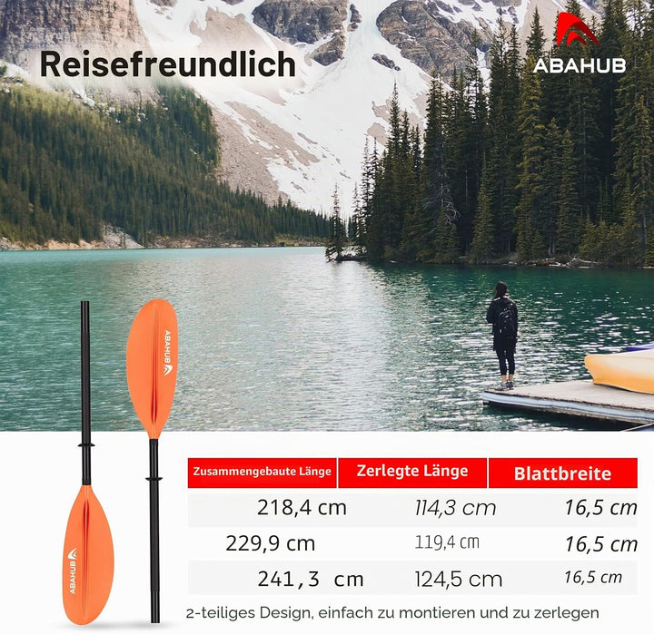 Abahub 218/230/241cm Kajak Paddel Aluminium Doppelpaddel mit Paddelleine für Kajakfahren Ruderboot K