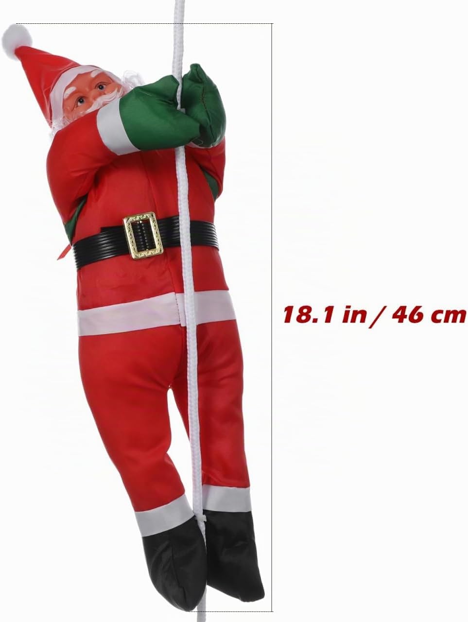 LIOOBO 40cm Weihnachtsmann der auf Seilweihnachtsbaum hängender Verzierungswandfensterinnendekoratio