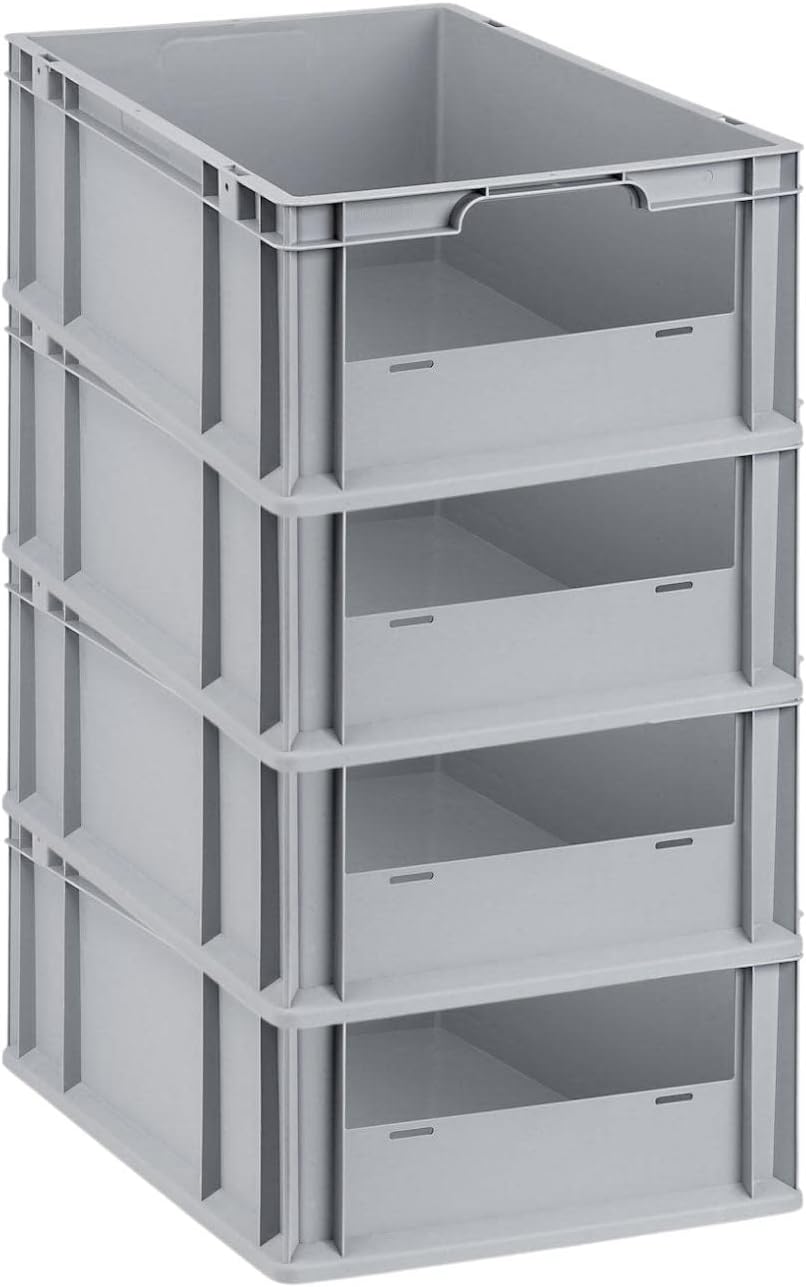 SuperSparSet 4x Eurobox NextGen Insight | HxBxT 22x40x60cm | 44 Liter | Front offen | Eurobehälter,