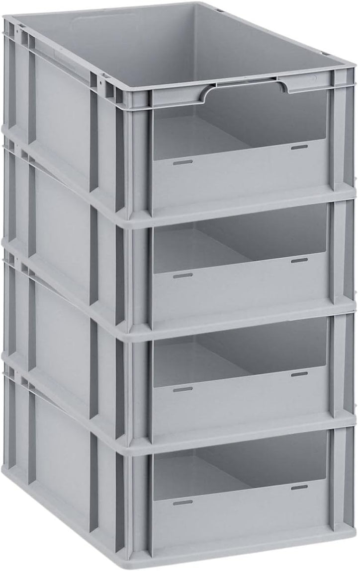 SuperSparSet 4x Eurobox NextGen Insight | HxBxT 22x40x60cm | 44 Liter | Front offen | Eurobehälter,