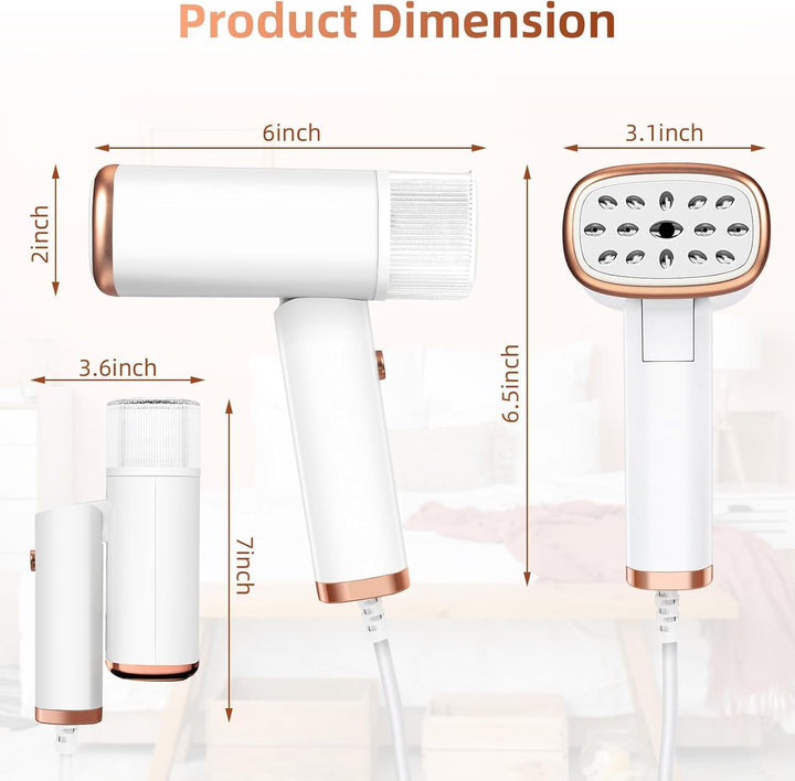 Dampfglätter Reise Steamer, 1000W Handsteamer für Kleidung mit 20s Schnellaufheizung, 360° Auslaufsc