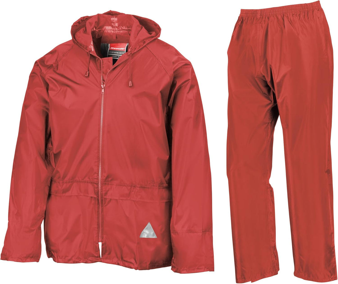Result Schwerer, wasserdichter Herren Regenanzug (Jacke und Hosenanzug) L Rot, L Rot