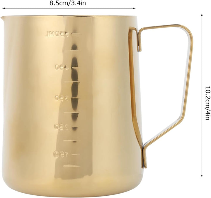 Restokki Edelstahl Kaffee Milch Frothing Cup Pitcher Krug mit Skala einfach modisches Design Ergonom