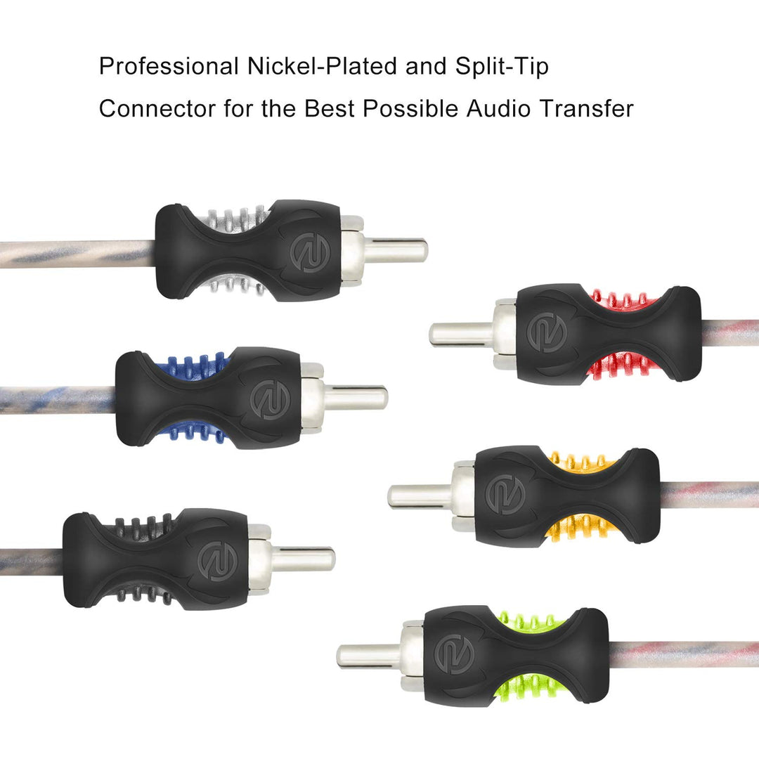 RECOIL RCI617 99,99 % sauerstofffreies Kupfer, 6-Kanal-Cinch-Audiokabel, gedrehtes Paar mit Rauschun