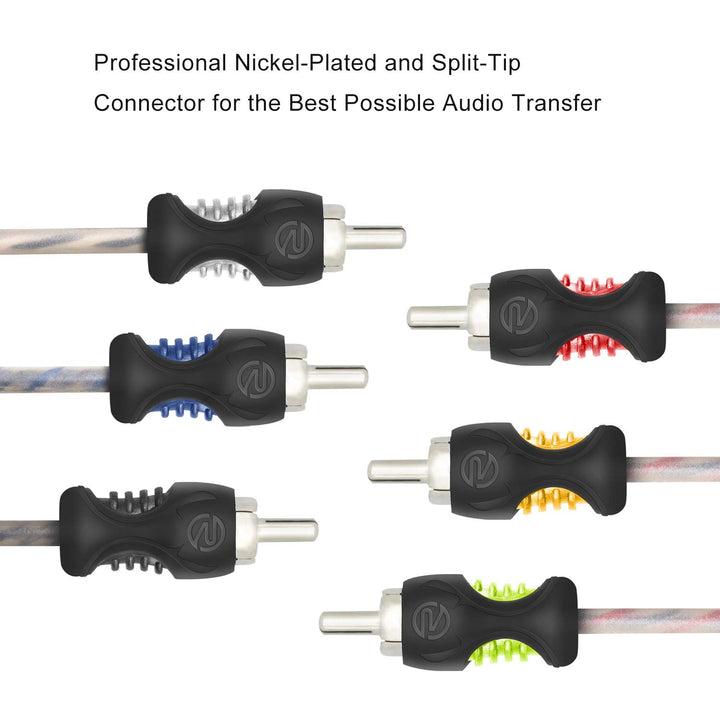 RECOIL RCI617 99,99 % sauerstofffreies Kupfer, 6-Kanal-Cinch-Audiokabel, gedrehtes Paar mit Rauschun