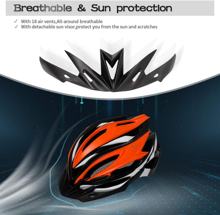 ioutdoor Premium Fahrradhelm, CE CPSC Zertifikat, Radhelm mit Abnehmbarer Sonnenblende und Insektenn