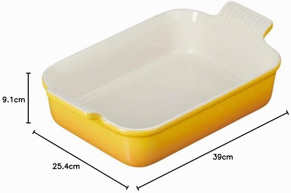 Le Creuset Rechteckige Auflaufform Tradition aus Steinzeug, 32 cm, 2.31 kg, Nectar, 71102326720001 N