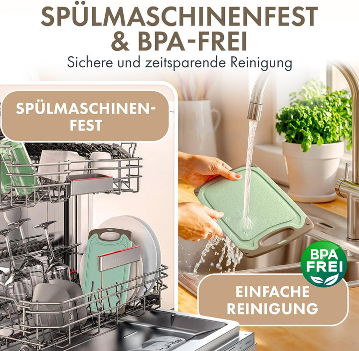Blumtal Frühstücksbrettchen Kunststoff 25x15 cm im 2er Set - Brettchen spülmaschinenfest - Frühstück